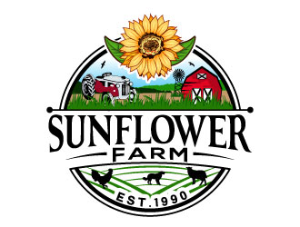 Sunflower Farm  logo design by Suvendu