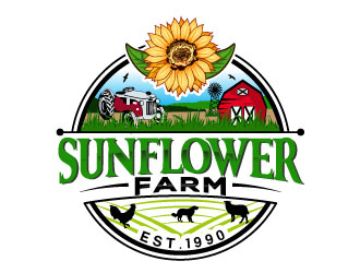 Sunflower Farm  logo design by Suvendu