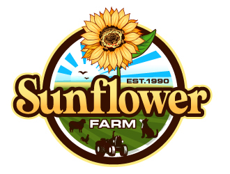 Sunflower Farm  logo design by Suvendu