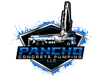 Pancho Concrete Pumping LLC. logo design by DreamLogoDesign