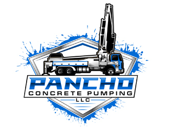 Pancho Concrete Pumping LLC. logo design by DreamLogoDesign