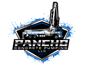 Pancho Concrete Pumping LLC. logo design by DreamLogoDesign