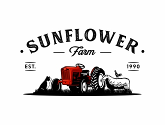 Sunflower Farm  logo design by Mardhi