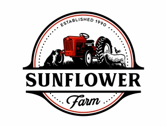 Sunflower Farm  logo design by Mardhi