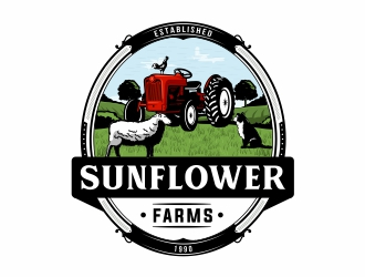 Sunflower Farm  logo design by Mardhi