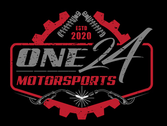 ONE24 Motorsports logo design by DreamLogoDesign