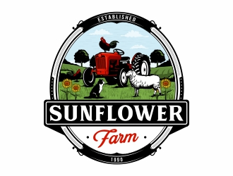 Sunflower Farm  logo design by Mardhi