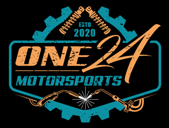 ONE24 Motorsports logo design by DreamLogoDesign