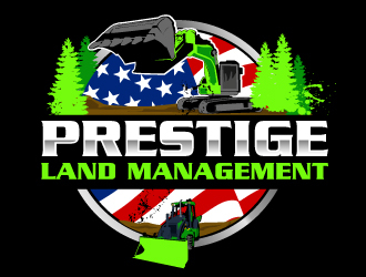 Prestige Land Management  logo design by ElonStark