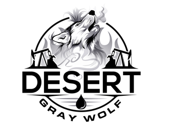 Desert Gray Wolf  logo design by DreamLogoDesign