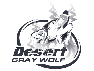 Desert Gray Wolf  logo design by DreamLogoDesign