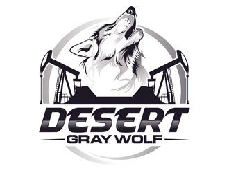 Desert Gray Wolf  logo design by DreamLogoDesign