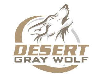 Desert Gray Wolf  logo design by adm3