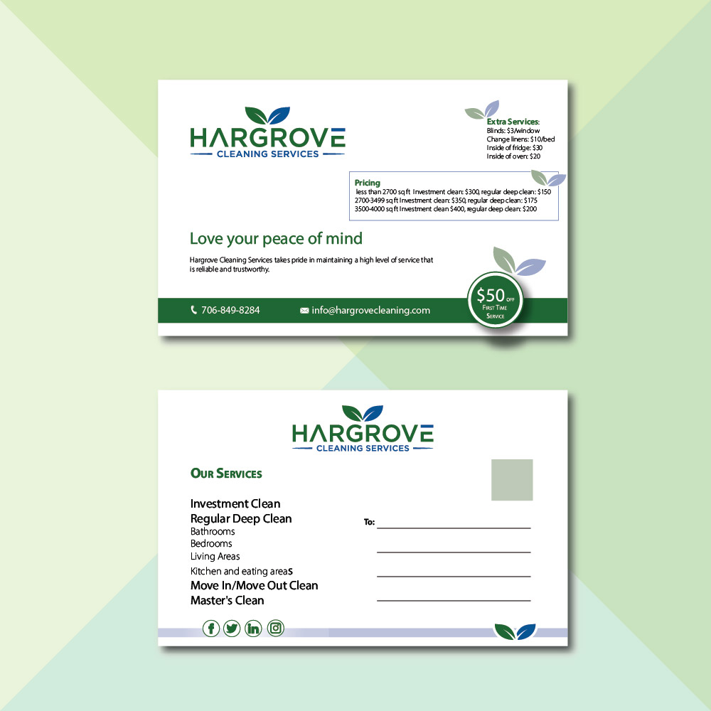 Hargrove Cleaning Services logo design by Sofia Shakir