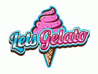 Lets Gelato logo design by Bananalicious