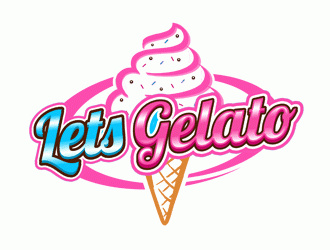 Lets Gelato logo design by Bananalicious