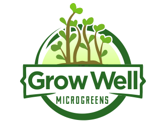 Grow Well Microgreens logo design by M J