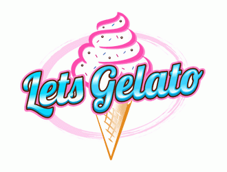 Lets Gelato logo design by Bananalicious