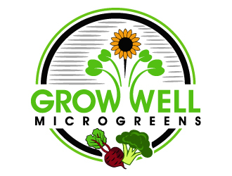 Grow Well Microgreens logo design by PMG