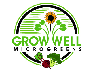 Grow Well Microgreens logo design by PMG