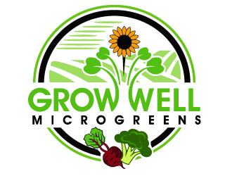 Grow Well Microgreens logo design by PMG