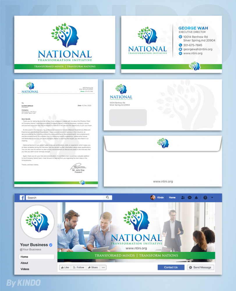 NATIONAL TRANSFORMATION INITIATIVE  logo design by Kindo