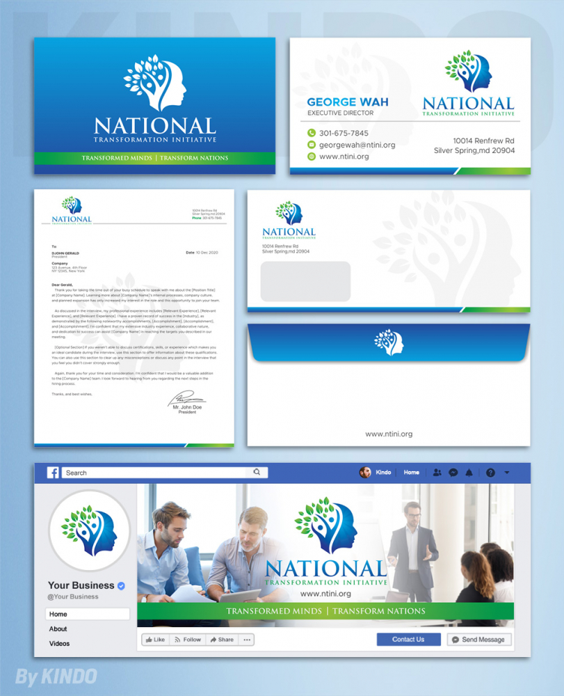 NATIONAL TRANSFORMATION INITIATIVE  logo design by Kindo