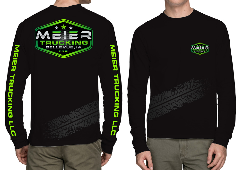 Meier trucking llc logo design by Gelotine