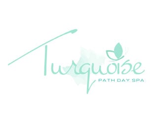 Turquoise Path day spa logo design by LogoInvent