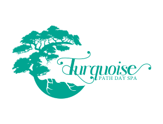 Turquoise Path day spa logo design by nona