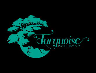 Turquoise Path day spa logo design by nona