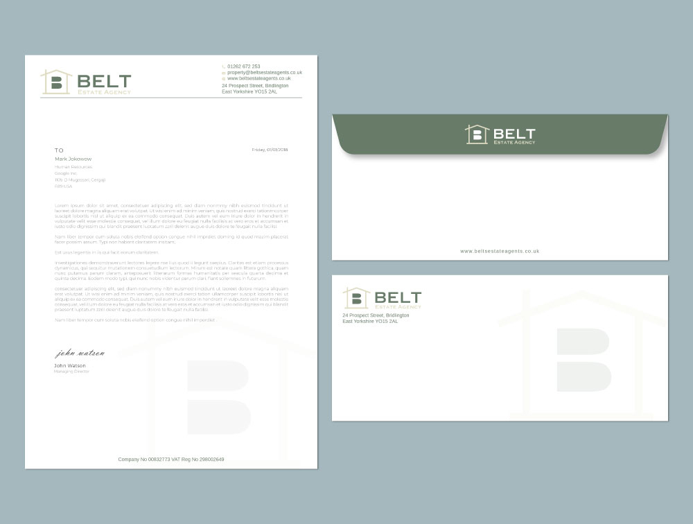 Belt Estate Agency logo design by Boomstudioz