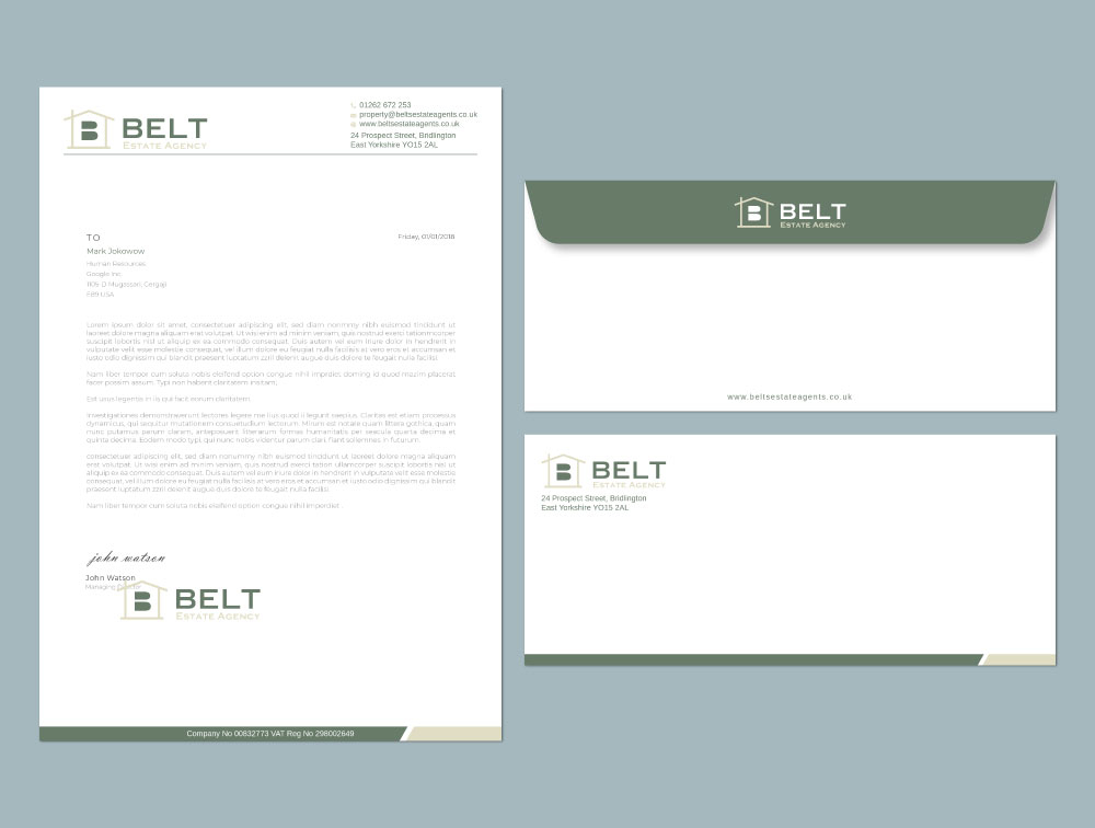 Belt Estate Agency logo design by Boomstudioz