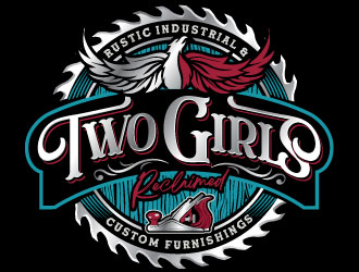 Two Girls Reclaimed logo design by REDCROW