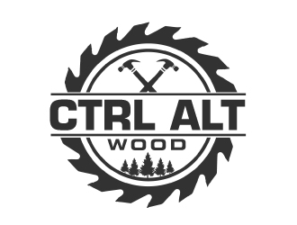 ctrl alt wood logo design by ElonStark