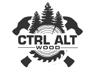 ctrl alt wood logo design by ElonStark