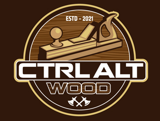 ctrl alt wood logo design by DreamLogoDesign