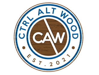 ctrl alt wood logo design by DreamLogoDesign