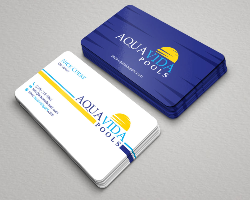 AquaVida Pools logo design by Boomstudioz