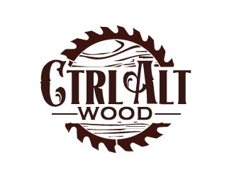 ctrl alt wood logo design by ElonStark