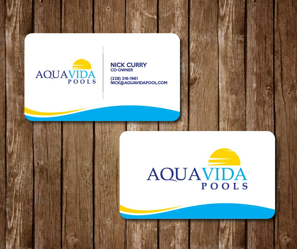 AquaVida Pools logo design by ElonStark