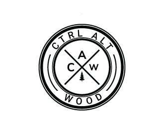 ctrl alt wood logo design by DreamCather