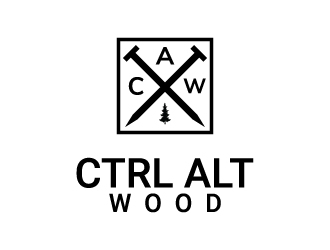 ctrl alt wood logo design by DreamCather