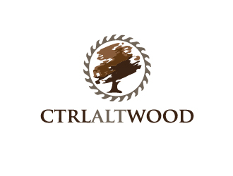 ctrl alt wood logo design by Marianne