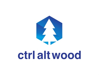 ctrl alt wood logo design by Alfatih05