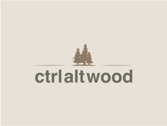 ctrl alt wood logo design by Alfatih05