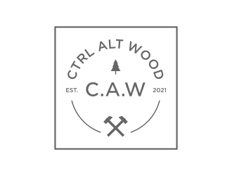 ctrl alt wood logo design by Gopil