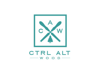 ctrl alt wood logo design by usef44