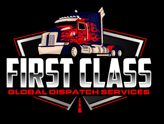 First Class Global Dispatch Services  logo design by ElonStark