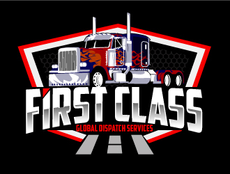 First Class Global Dispatch Services  logo design by ElonStark